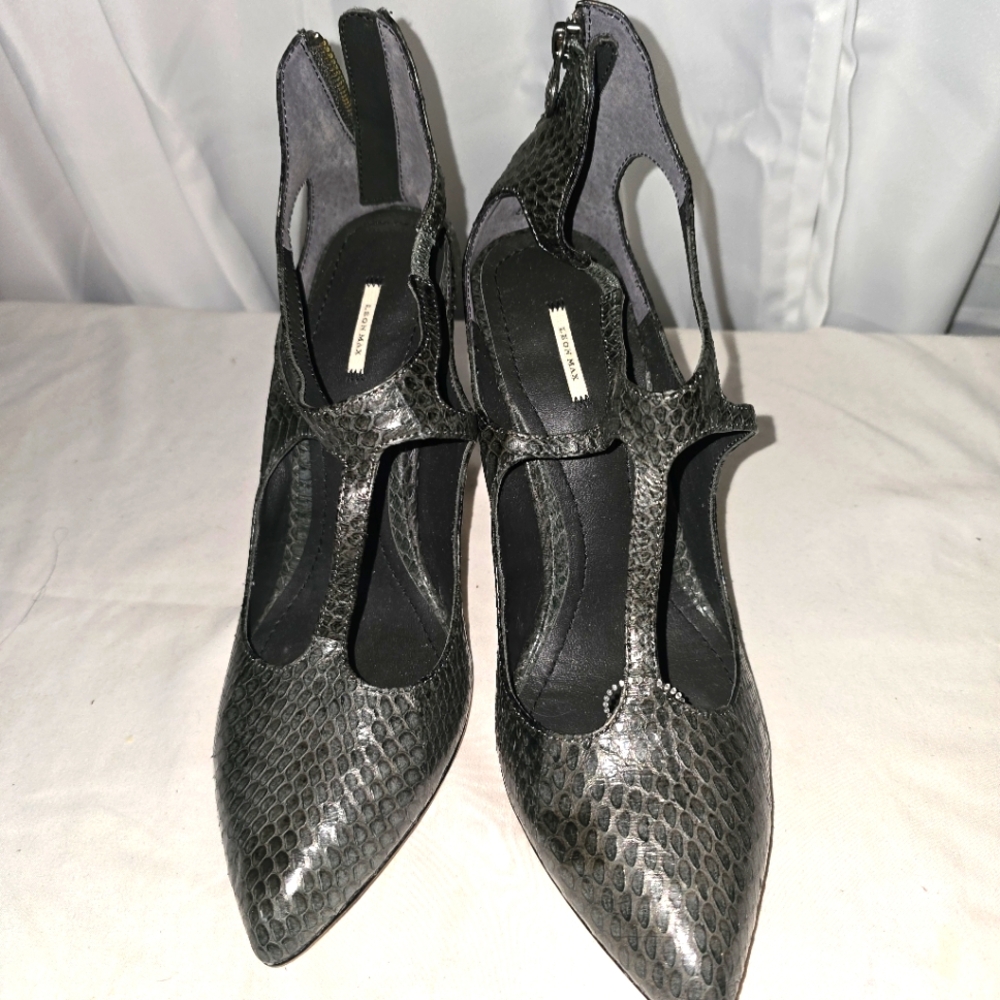 NWOT LEON MAX LEATHER HIGH HEEL POINTED SHOES SIZE 10